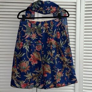 Ralph Lauren high waisted pleated floral Matching belt/headband Bermuda …